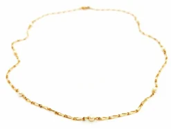 Collier Maille alternée Or jaune Perle