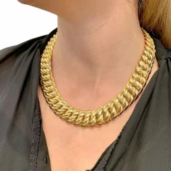 Collier maille américaine or jaune.