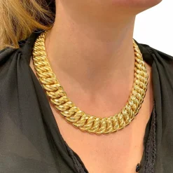 Collier maille américaine or jaune.