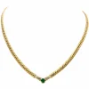 Collier Maille anglaise Or jaune Emeraude