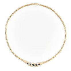 Collier Maille anglaise Or jaune Saphir
