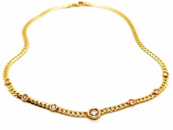Collier Maille anglaise Or jaune Diamant