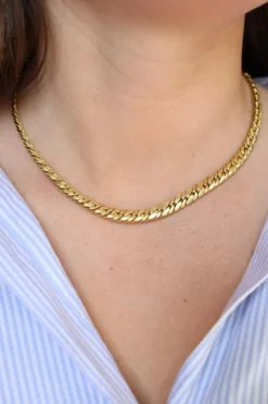 Collier Maille anglaise Or jaune Saphir