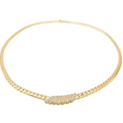 Collier Maille anglaise Or jaune Diamant