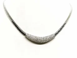 Collier Maille anglaise Or blanc Diamant