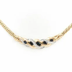 Collier Maille anglaise Or jaune Saphir