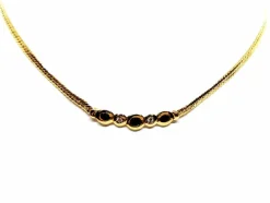 Collier Maille anglaise Or jaune Saphir