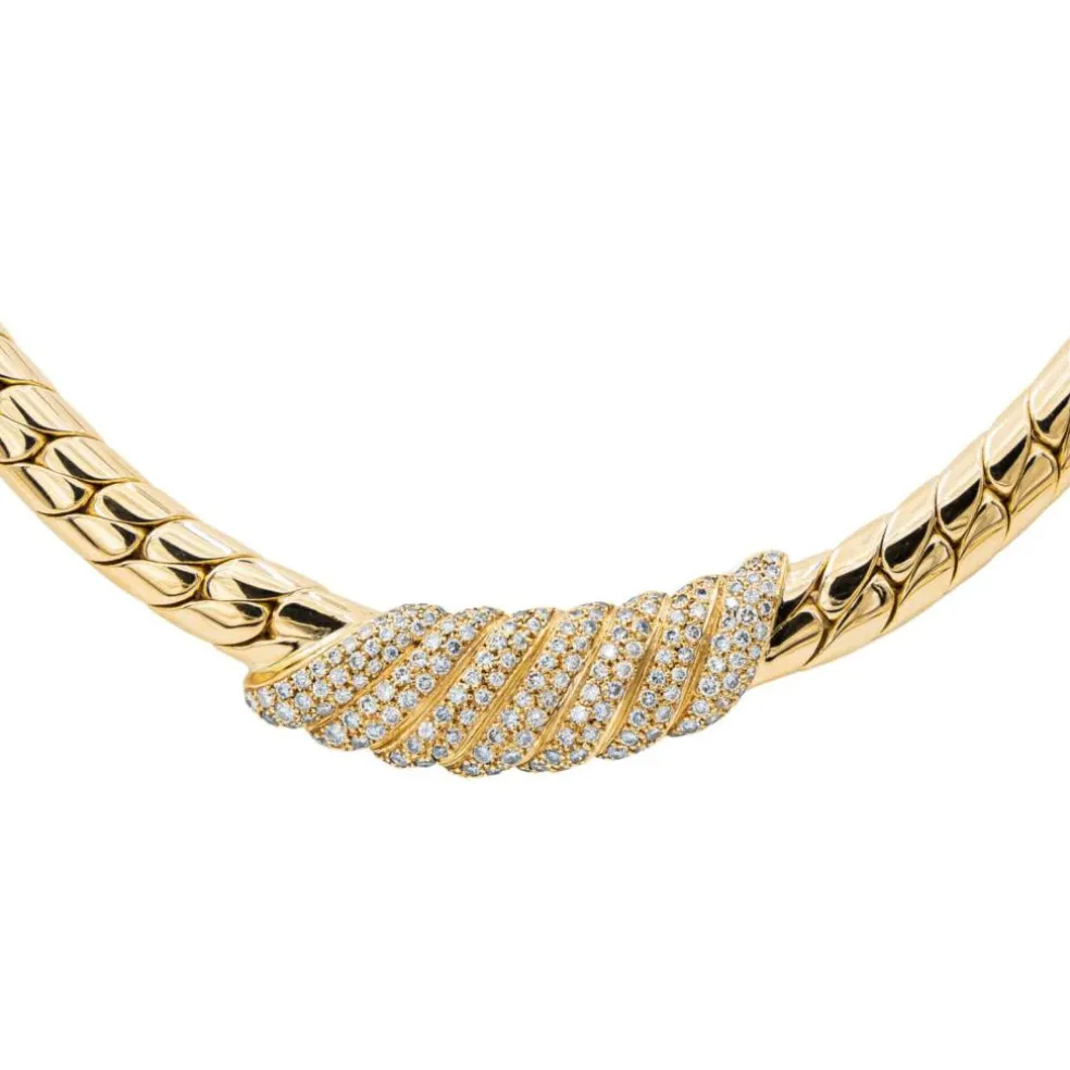 Collier Maille anglaise Or jaune Diamant