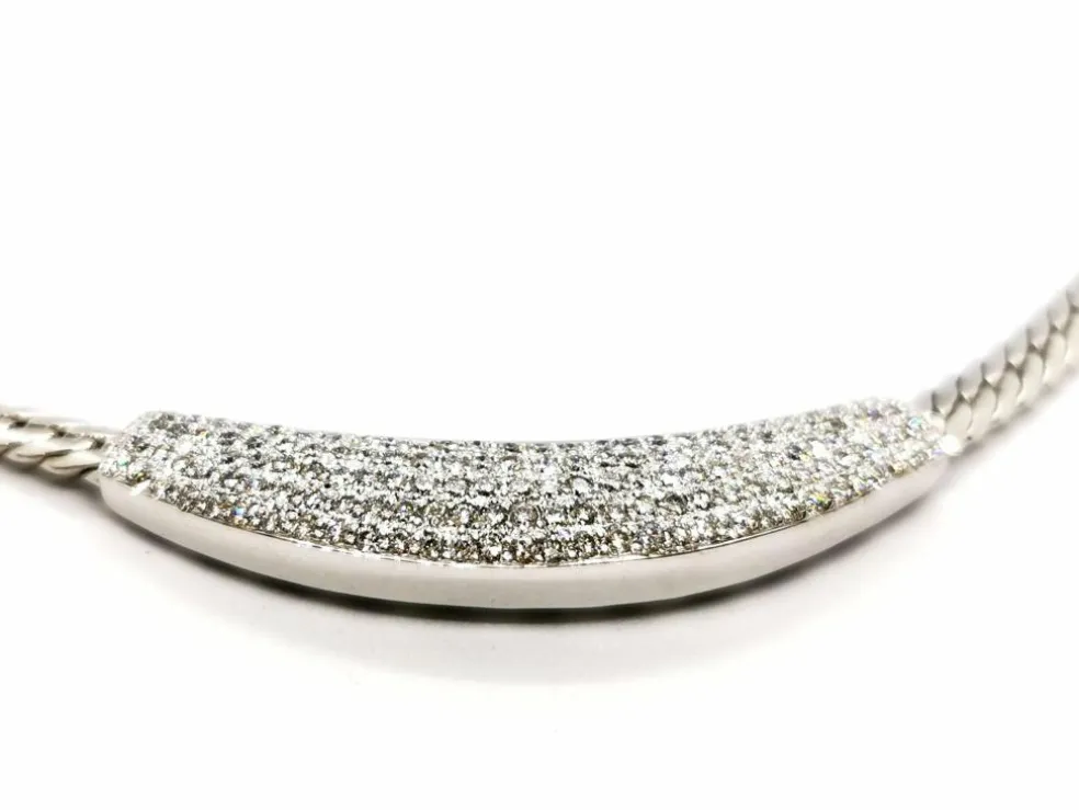Collier Maille anglaise Or blanc Diamant
