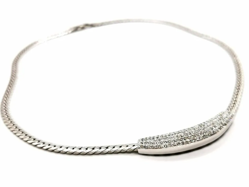 Collier Maille anglaise Or blanc Diamant