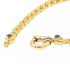 Collier Maille anglaise Or jaune Saphir