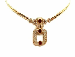 Collier Maille anglaise Or jaune Rubis