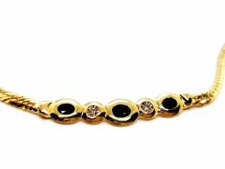 Collier Maille anglaise Or jaune Saphir
