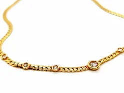 Collier Maille anglaise Or jaune Diamant