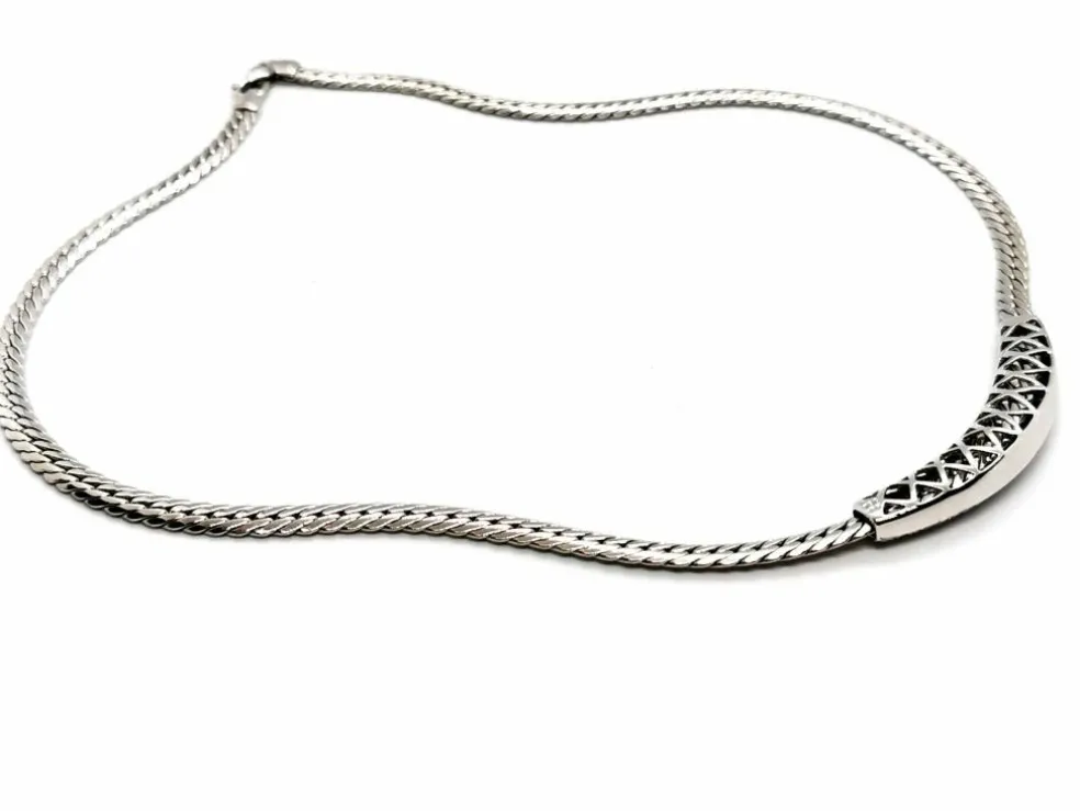 Collier Maille anglaise Or blanc Diamant