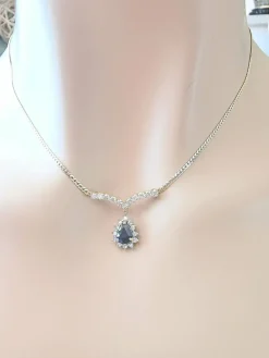 Collier maille Anglaise Saphir Diamants