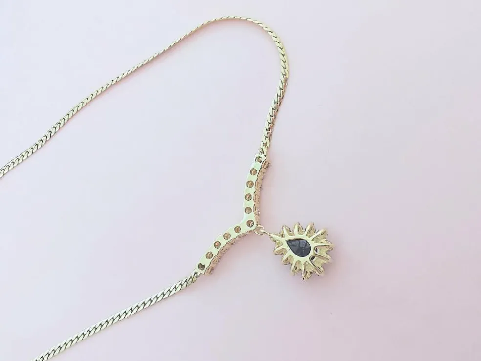 Collier maille Anglaise Saphir Diamants