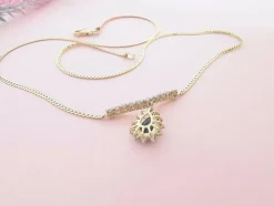 Collier maille Anglaise Saphir Diamants