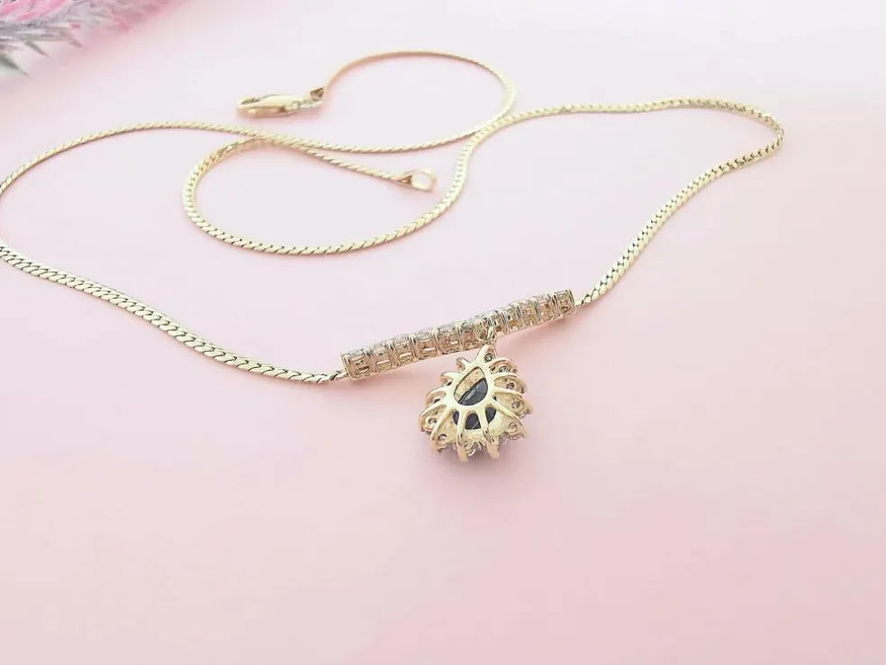 Collier maille Anglaise Saphir Diamants
