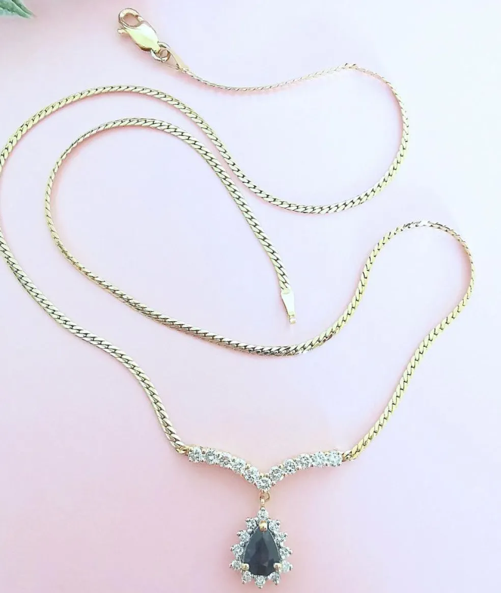 Collier maille Anglaise Saphir Diamants