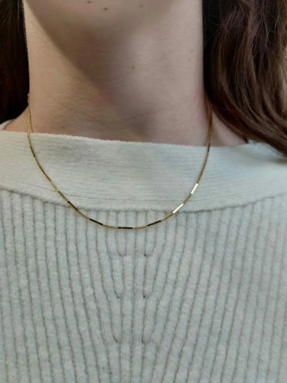 Collier maille bâton Or jaune
