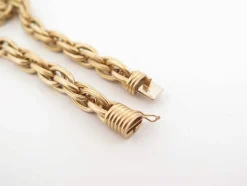 collier maille corde 42 cm en or jaune