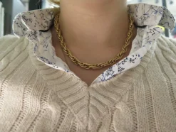 collier maille corde 42 cm en or jaune