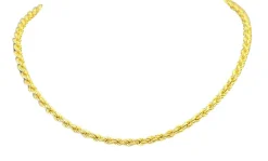 Collier maille corde or jaune