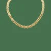 Collier maille fantaisie en or jaune.
