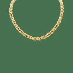 Collier maille fantaisie en or jaune.