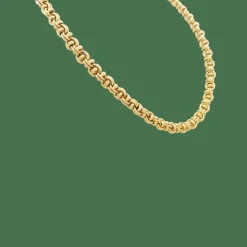 Collier maille fantaisie en or jaune.