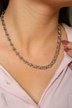 Collier Maille fantaisie Or blanc