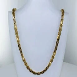 Collier maille fantaisie fermoir saphir