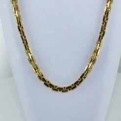 Collier maille fantaisie fermoir saphir