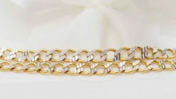 Collier maille fantaisie en or jaune