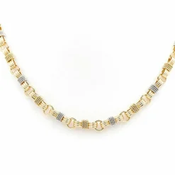 Collier Maille fantaisie Or jaune, Or blanc