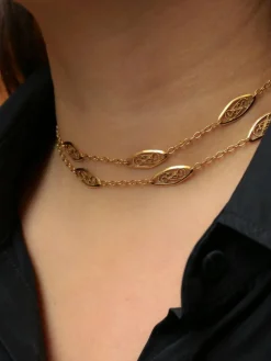Collier maille filigrane or jaune