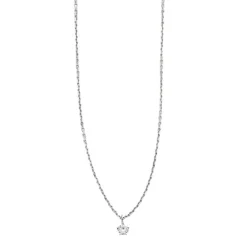 Collier maille forçat or gris et diamant