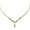 Collier Maille gourmette Or jaune Jade Jadéite