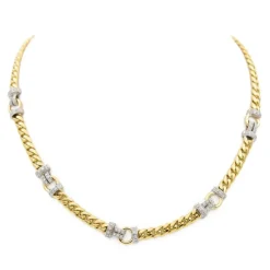 Collier Maille gourmette Or jaune Diamant