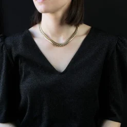 Collier maille gourmette en or jaune d'occasion