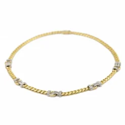 Collier Maille gourmette Or jaune Diamant