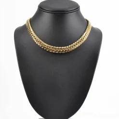 Collier maille gourmette en or jaune d'occasion