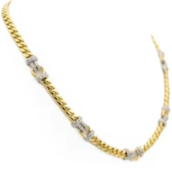 Collier Maille gourmette Or jaune Diamant