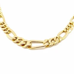 Collier maille intercalé chute or jaune