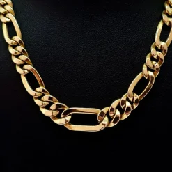 Collier maille intercalé chute or jaune