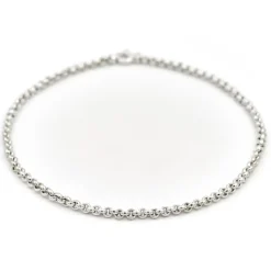 Collier Maille Jaseron Or blanc