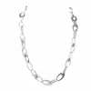 Collier maille ovale en or blanc