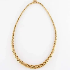 Collier maille palmier choker en or