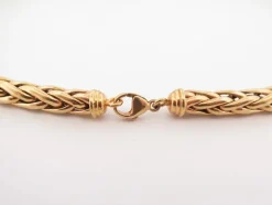 collier maille palmier 45cm en or jaune